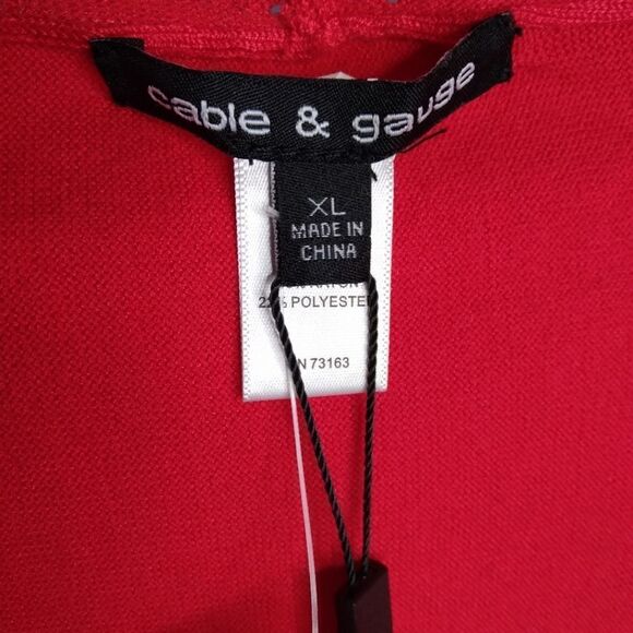 Cable & Gauge Open Cardigan Red XL - Picture 10 of 13